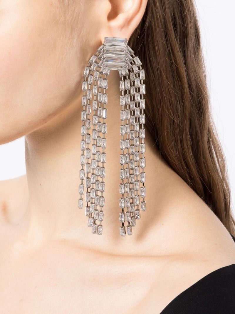 Silver-plated Miller Crystal Drop Earrings