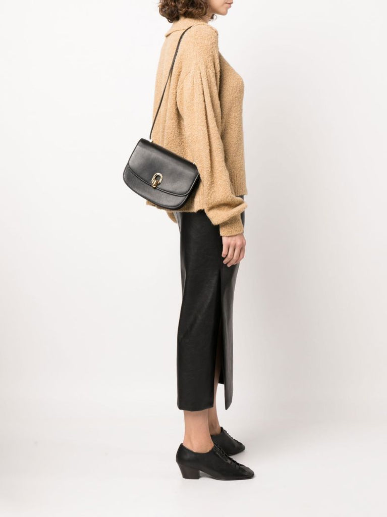 Black Tondo 22 Leather Shoulder Bag
