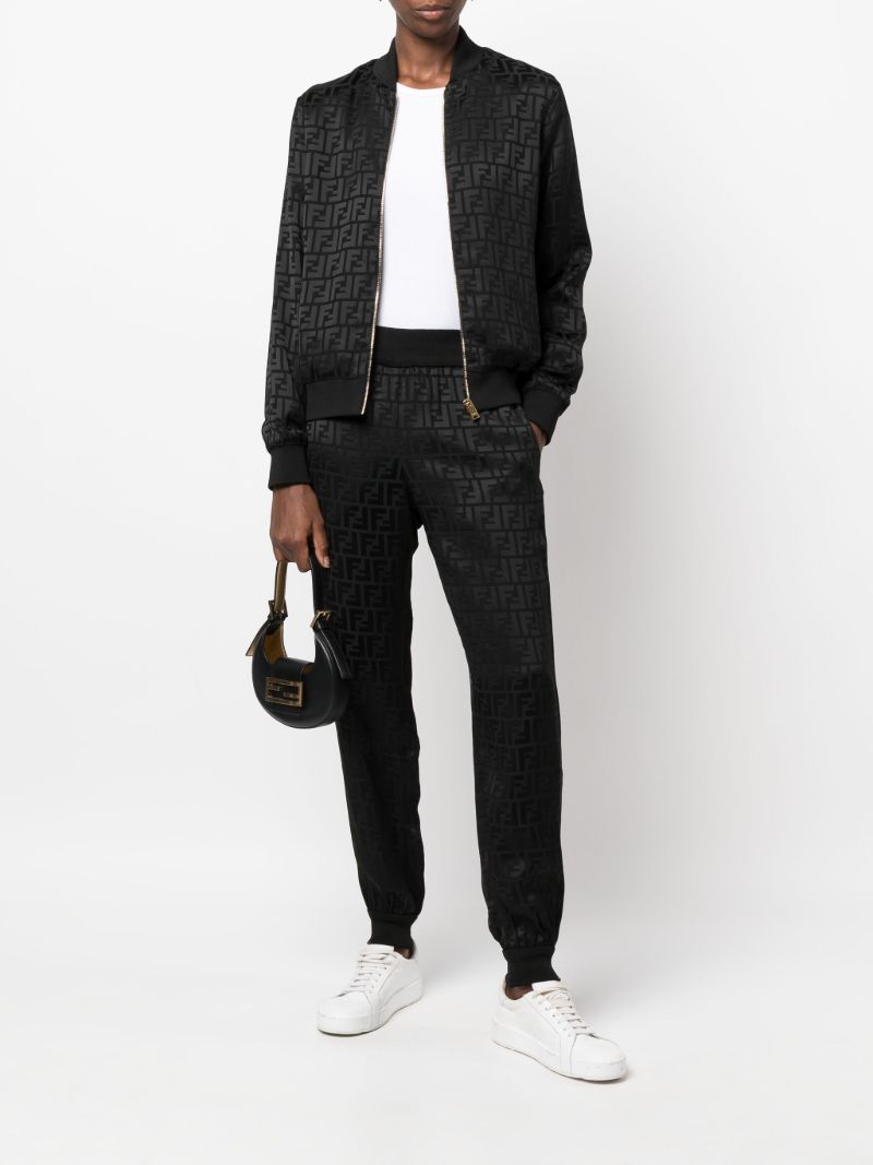 Black Monogram Pattern Tracksuit Set
