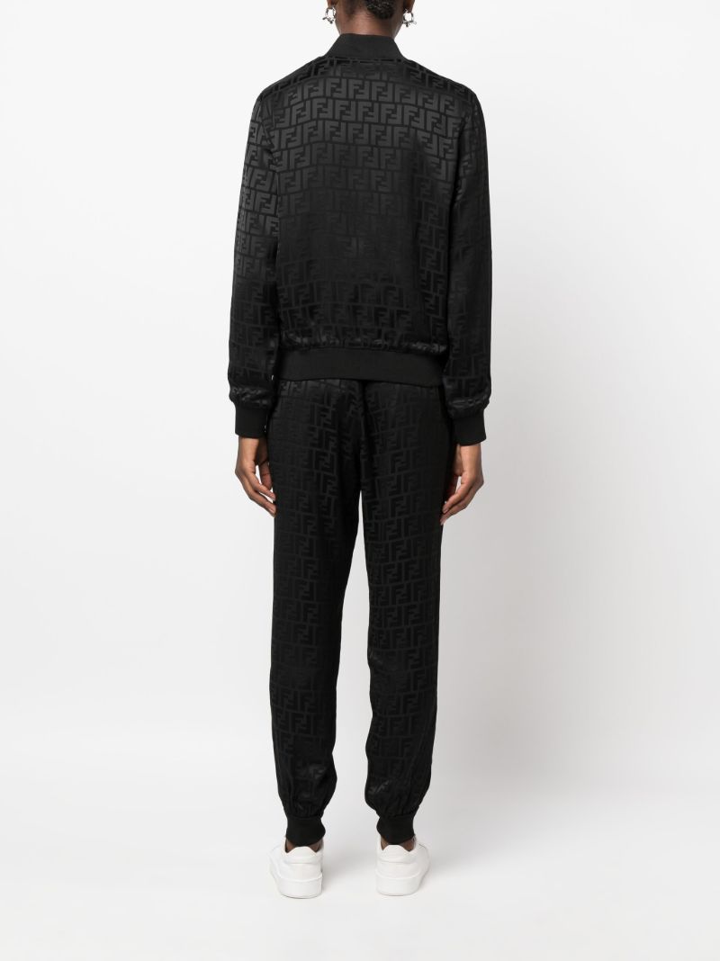 Black Monogram Pattern Tracksuit Set
