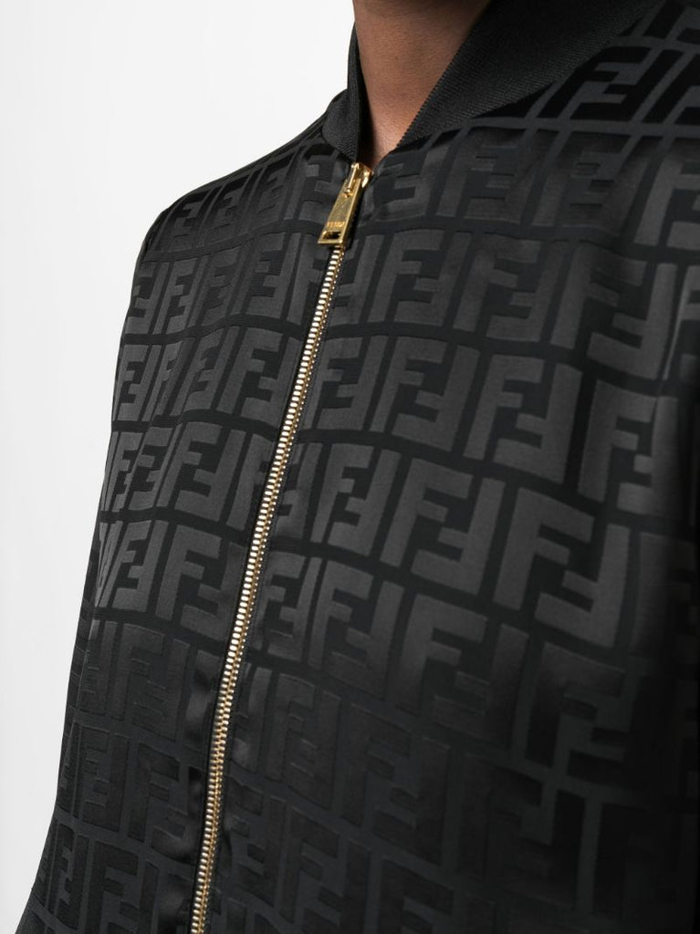 Black Monogram Pattern Tracksuit Set