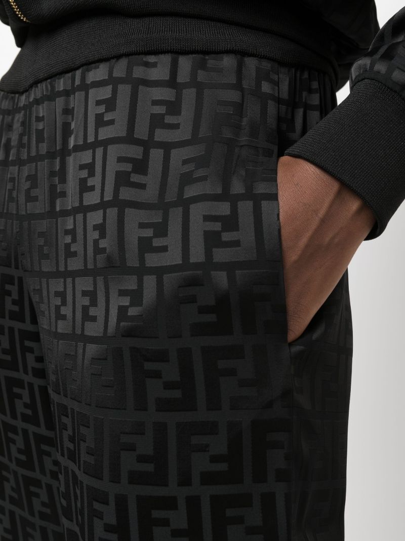 Black Monogram Pattern Tracksuit Set