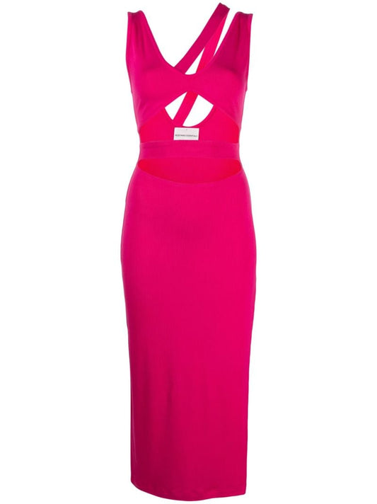 Pink Cut-out Knit Dress
