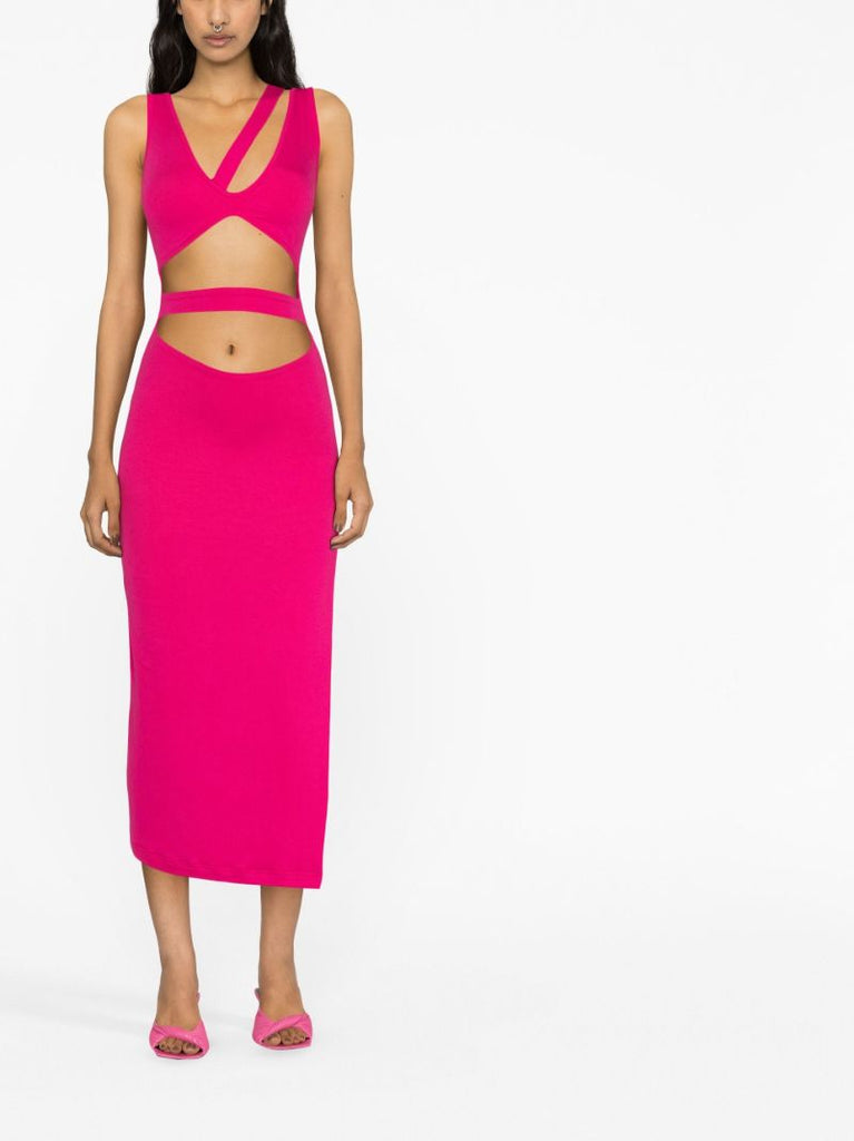 Pink Cut-out Knit Dress