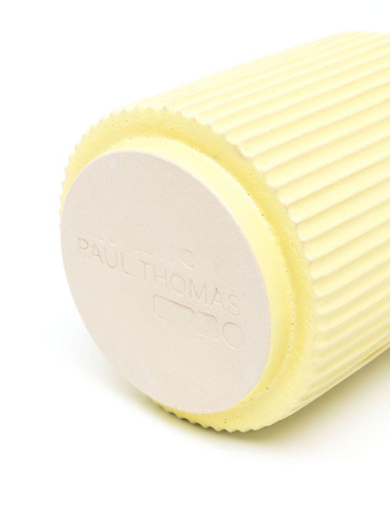 Yellow Small Ridged Vase