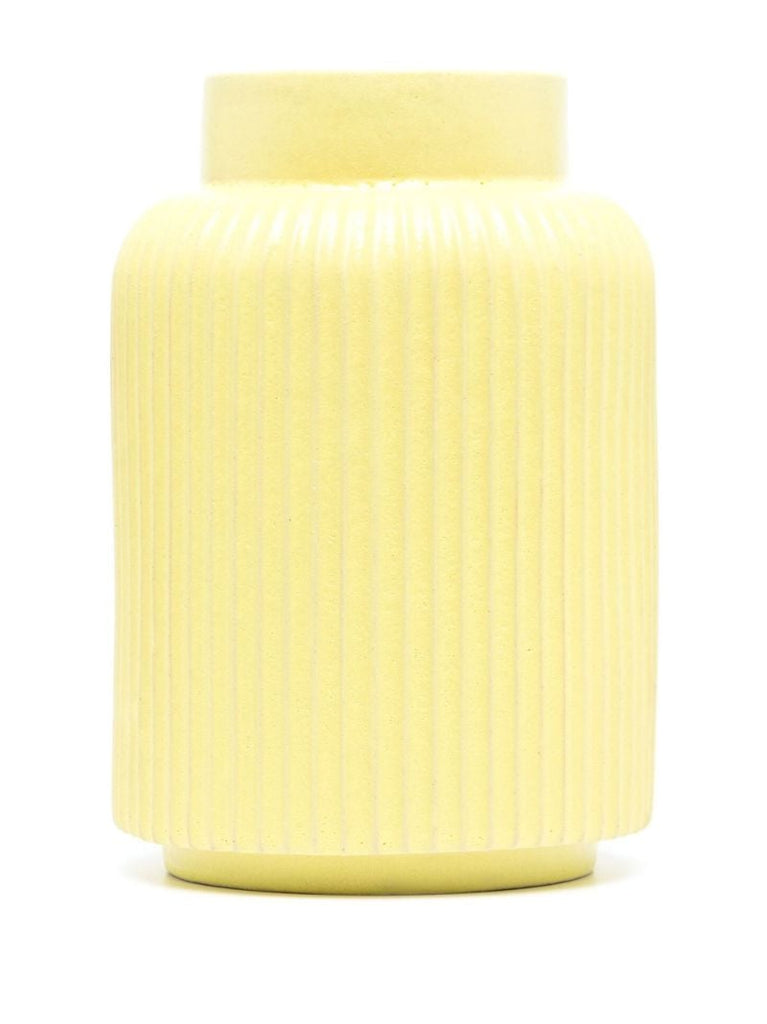 Yellow Small Ridged Vase