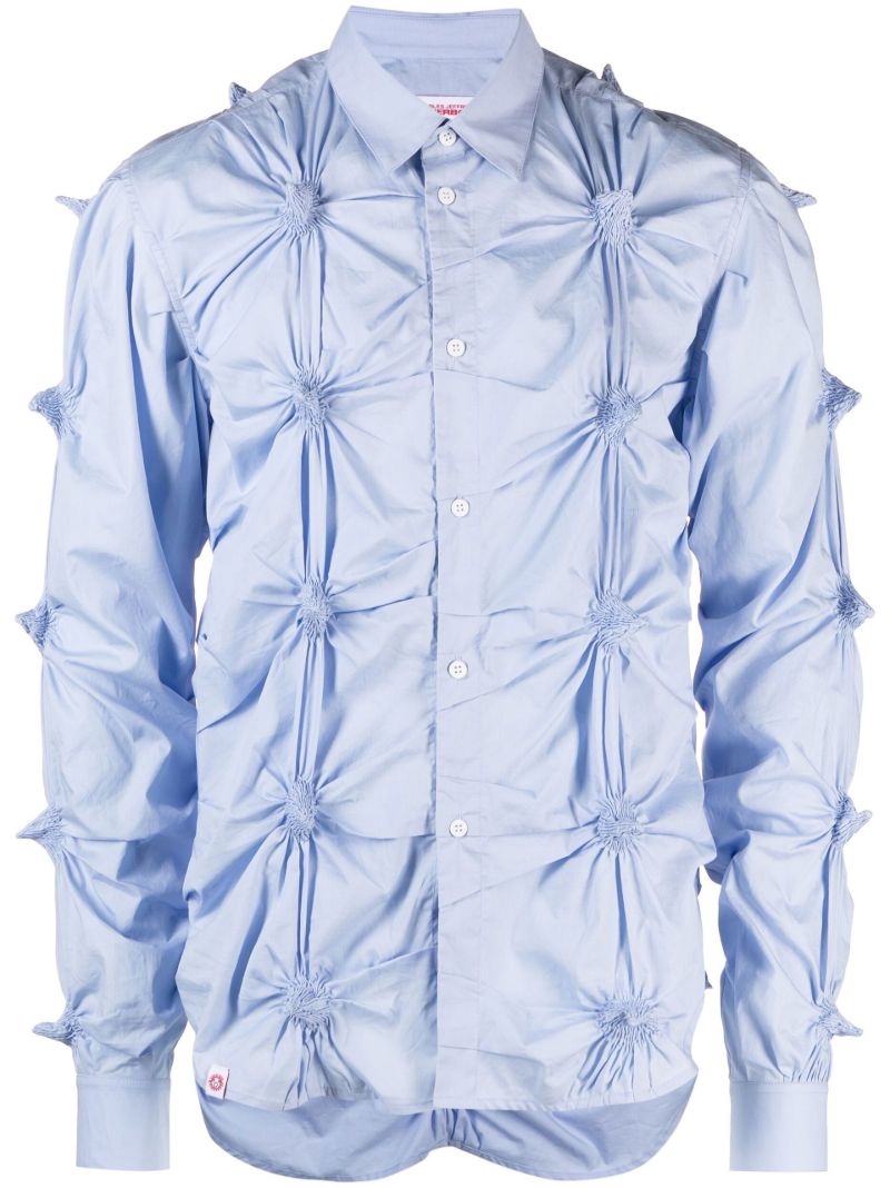 Blue Spikey Cotton Shirt