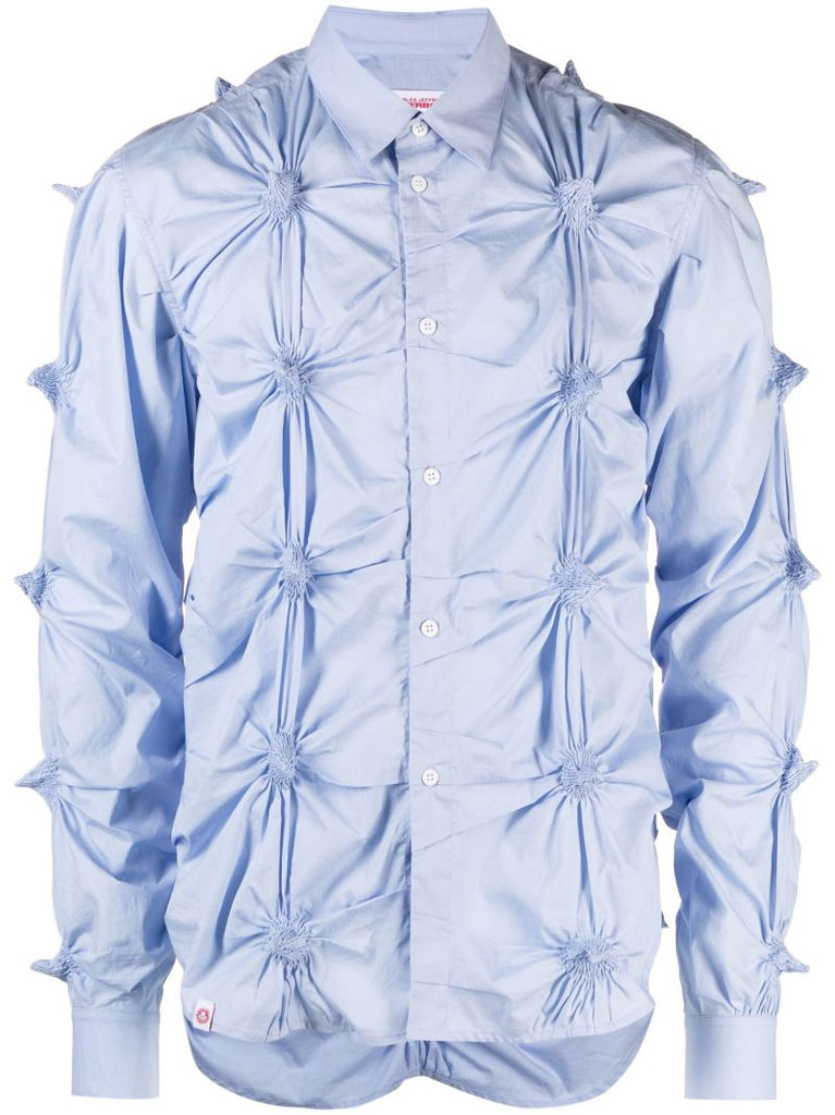 Blue Spikey Cotton Shirt