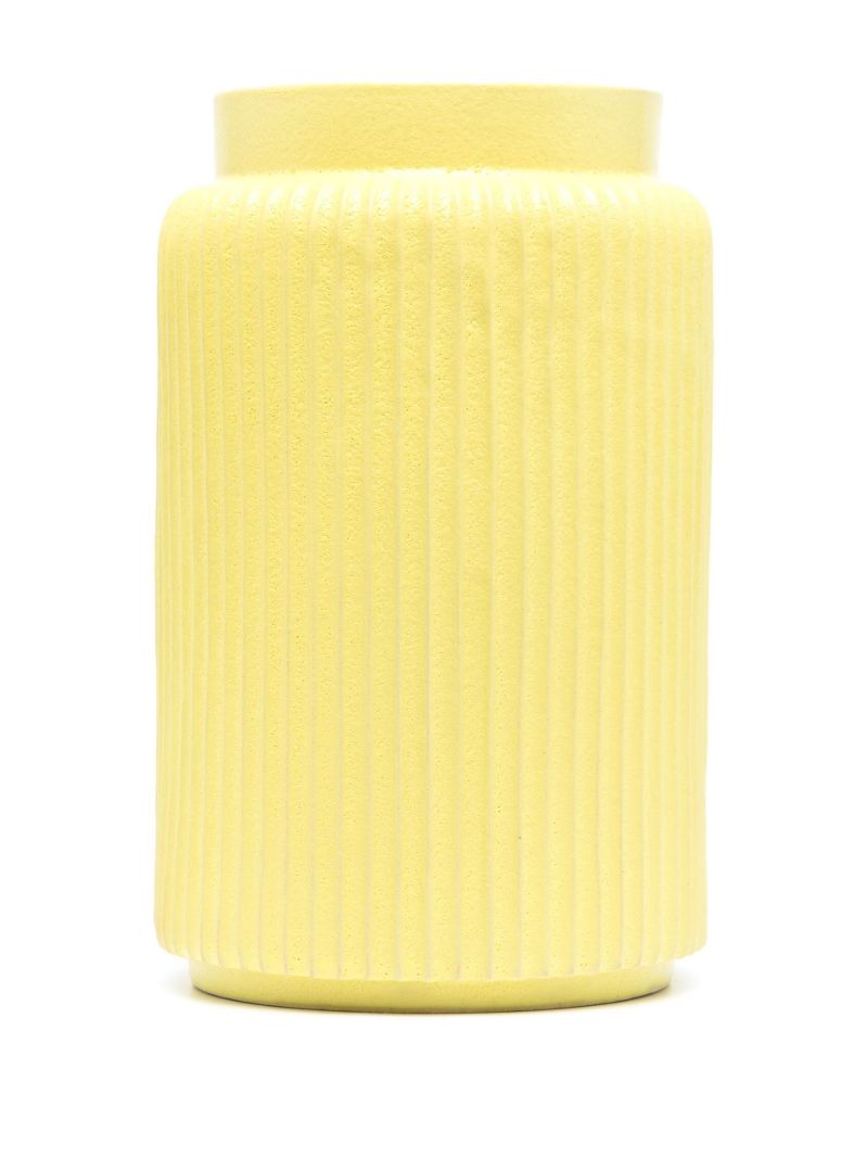 Yellow Large Ridged Vase