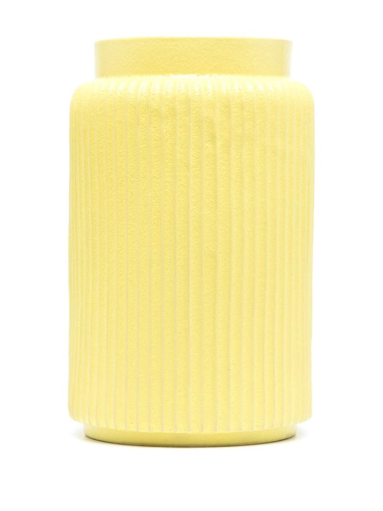 Yellow Large Ridged Vase