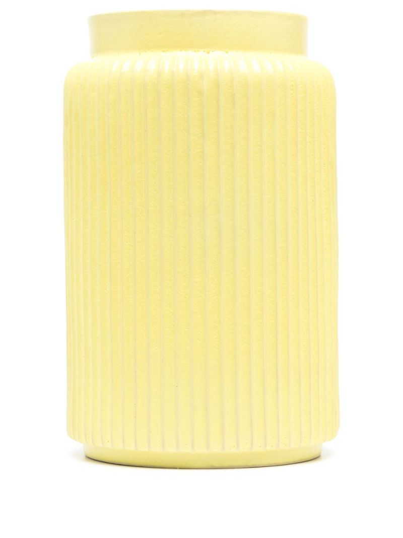 Yellow Large Ridged Vase