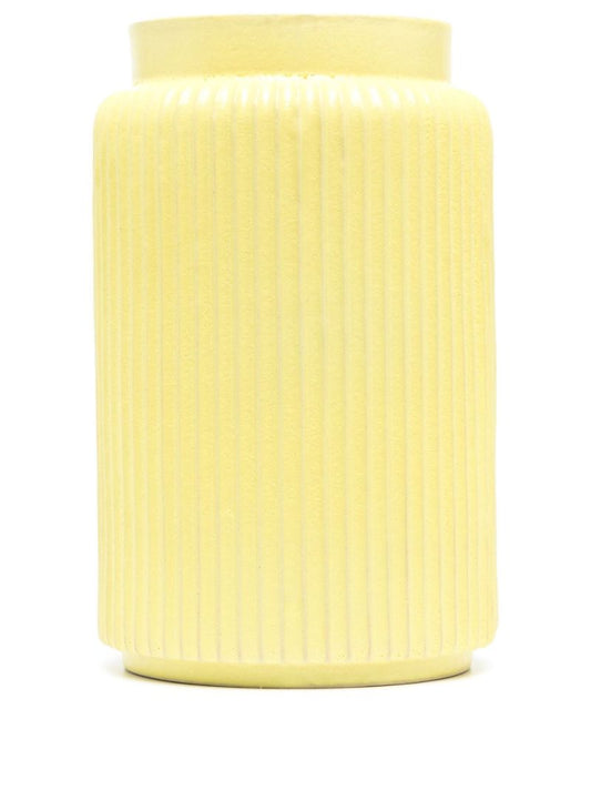 Yellow Large Ridged Vase