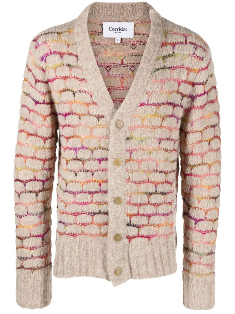 Brown Cloud Spacedye Knitted Cardigan