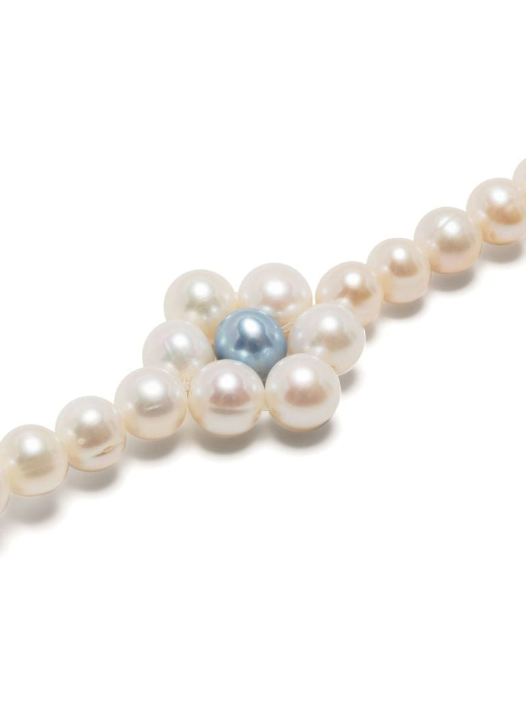 Sterling Silver Daisy Pearl Necklace
