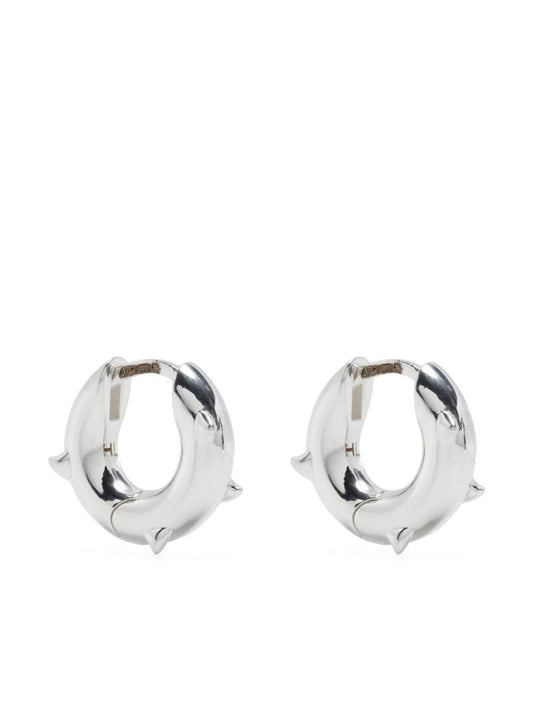 Sterling Silver Thorn Hoop Earrings