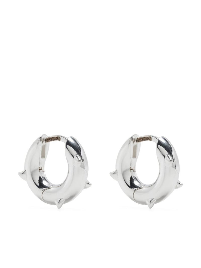 Sterling Silver Thorn Hoop Earrings