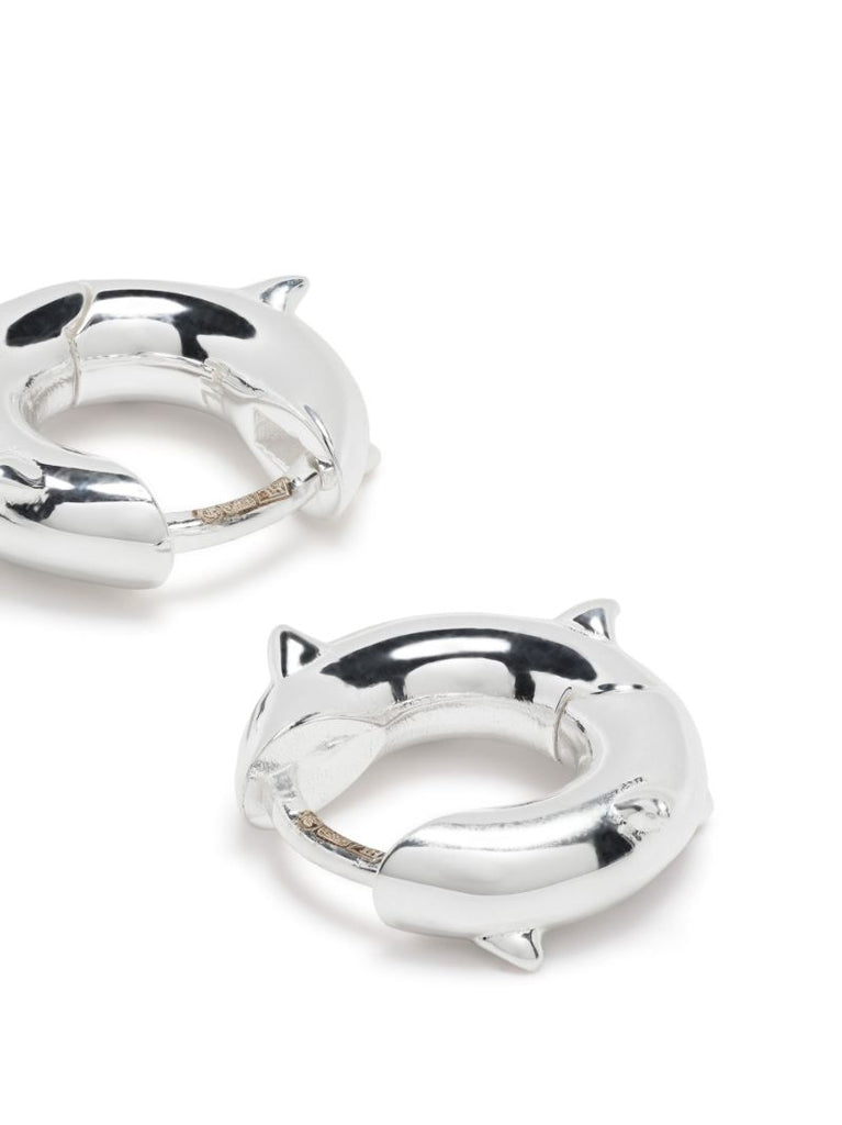 Sterling Silver Thorn Hoop Earrings