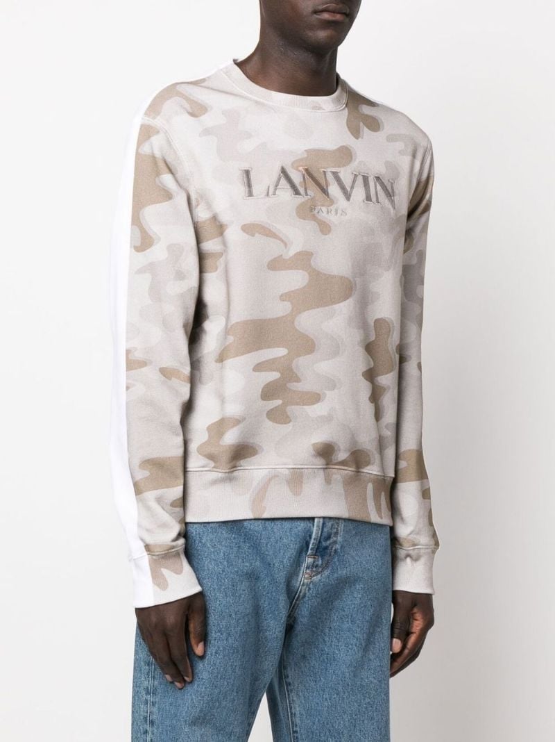 Neutral Logo Camouflage Print Sweatshirt
