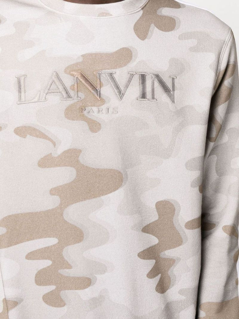 Neutral Logo Camouflage Print Sweatshirt