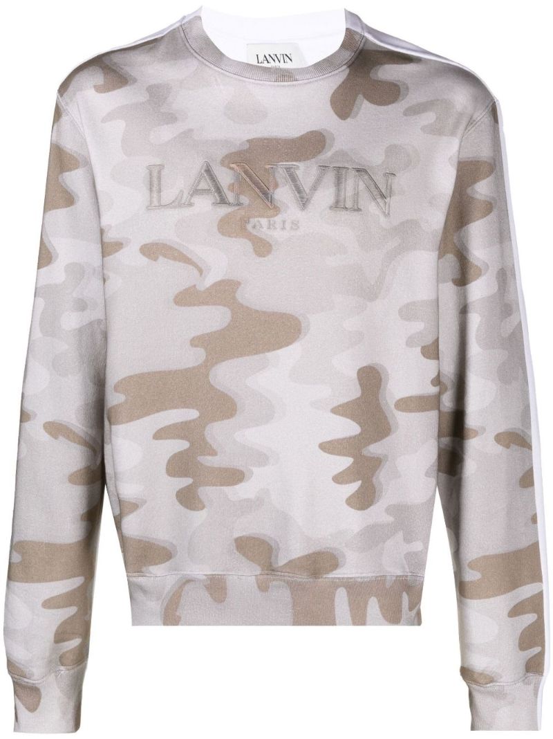 Neutral Logo Camouflage Print Sweatshirt
