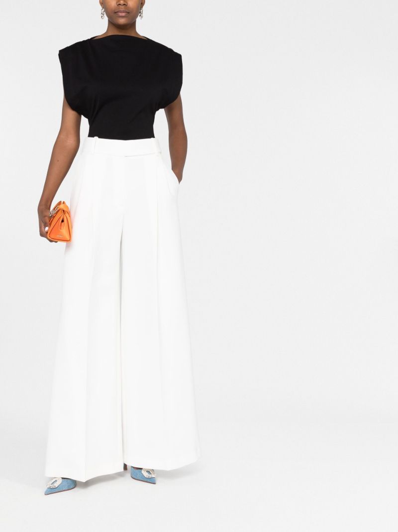 White Tailored Wide-leg Trousers