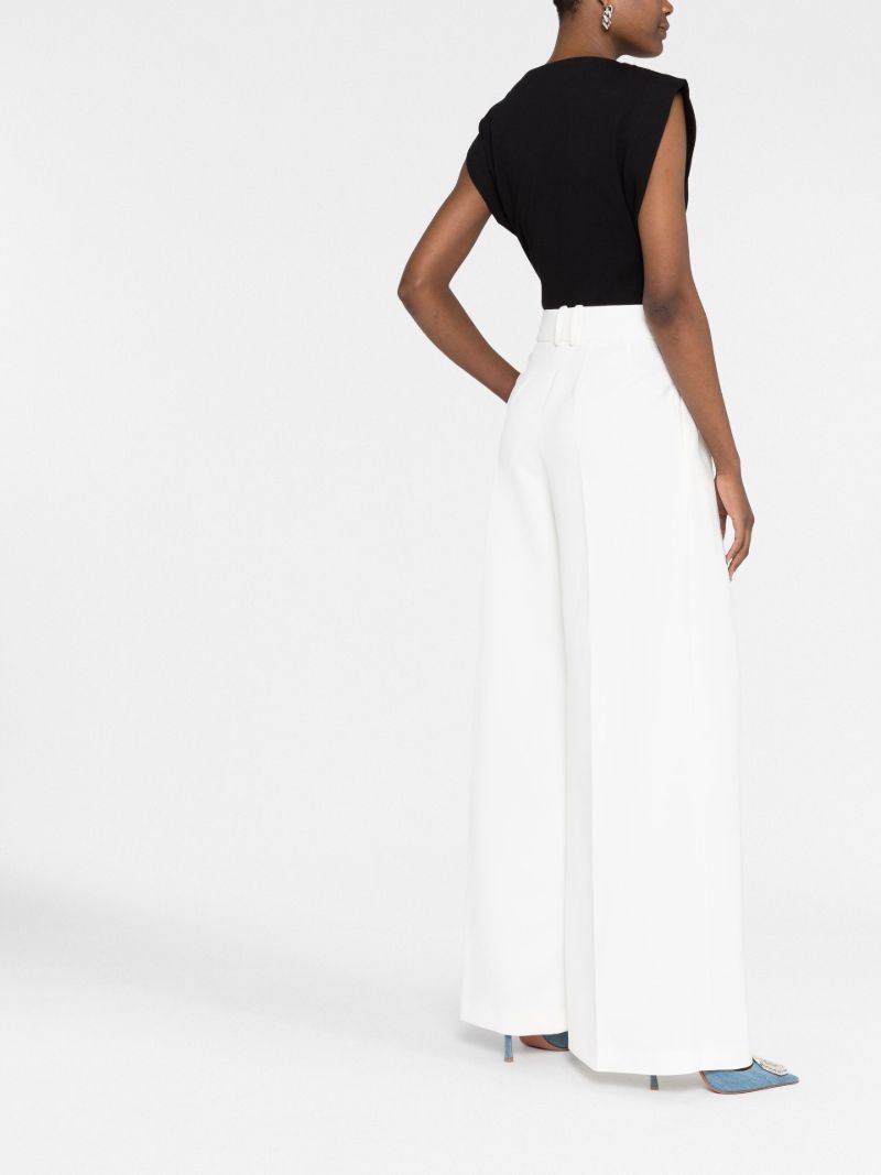 White Tailored Wide-leg Trousers