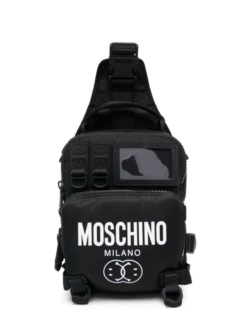 Black Multi-pocket Crossbody Backpack
