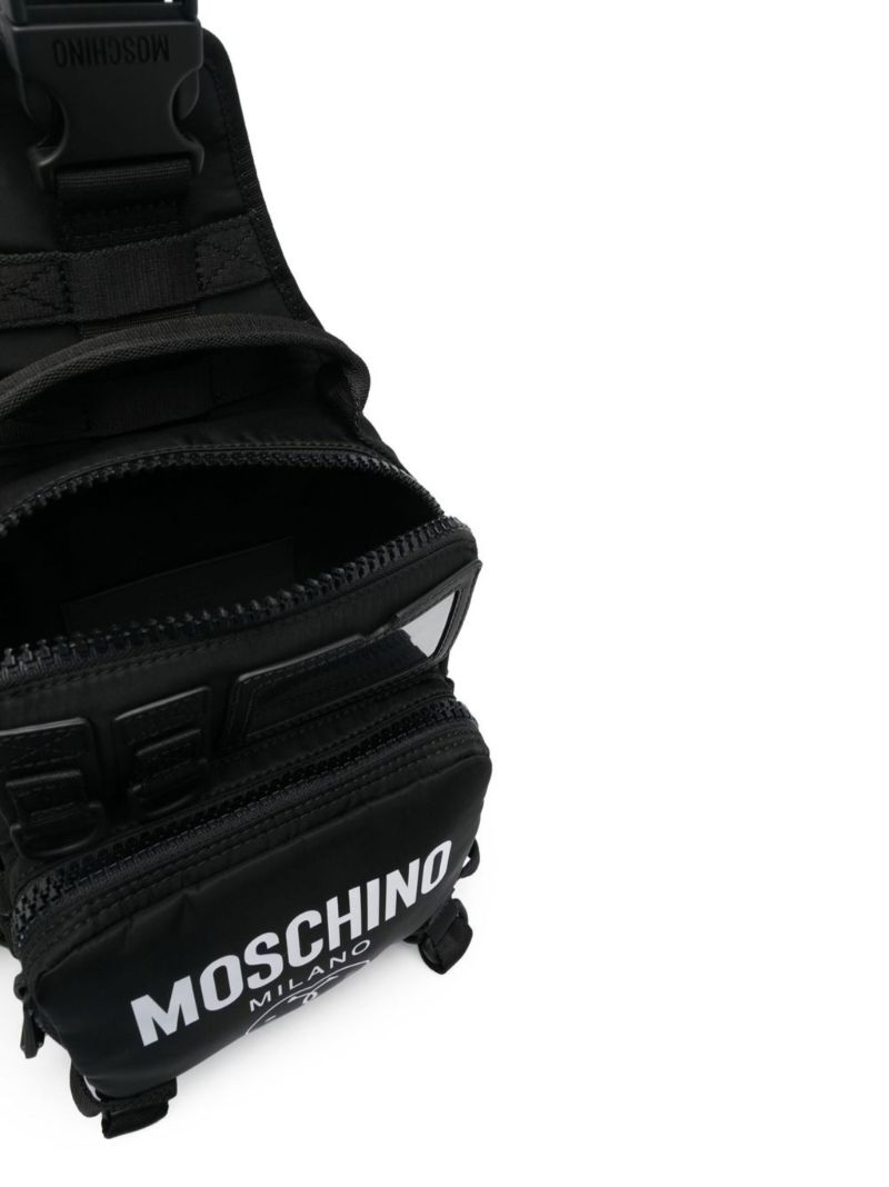Black Multi-pocket Crossbody Backpack