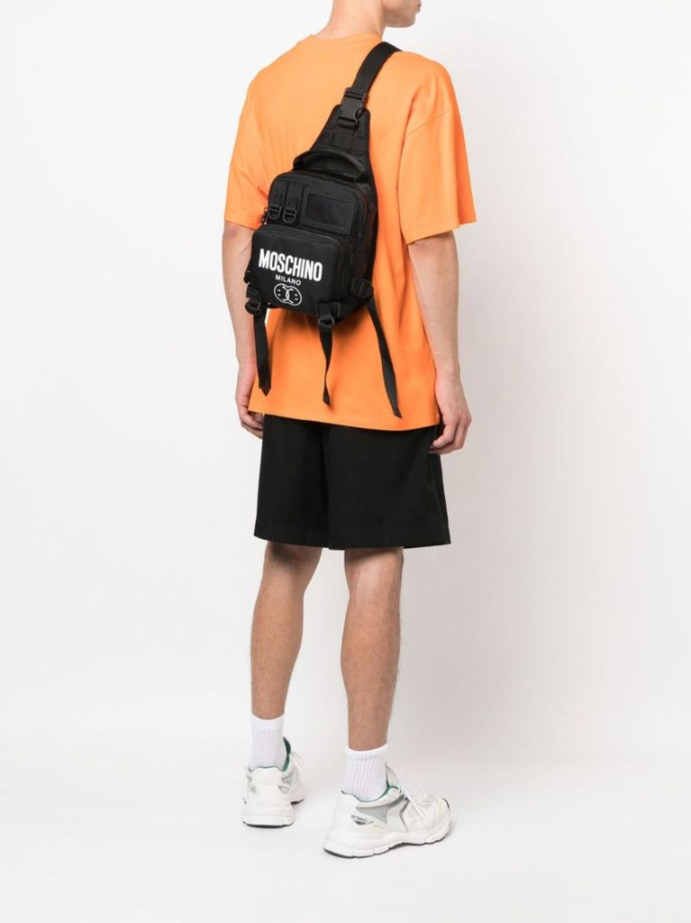 Black Multi-pocket Crossbody Backpack
