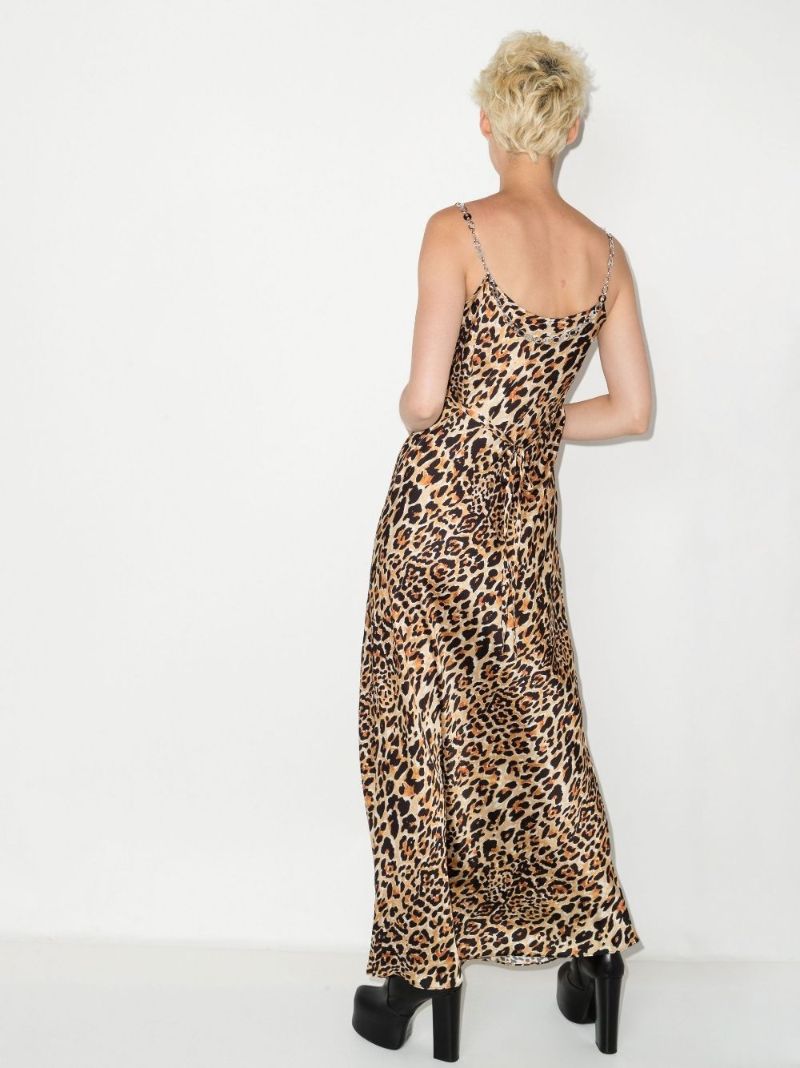 Brown Leopard Print Maxi Dress