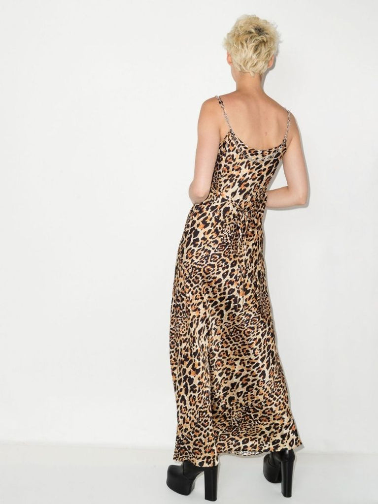 Brown Leopard Print Maxi Dress