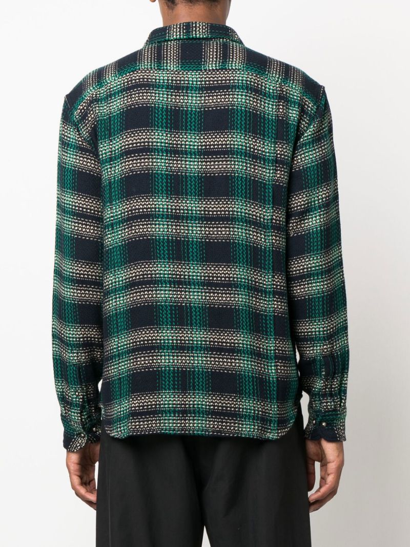 Green Plaid Check Cotton Shirt