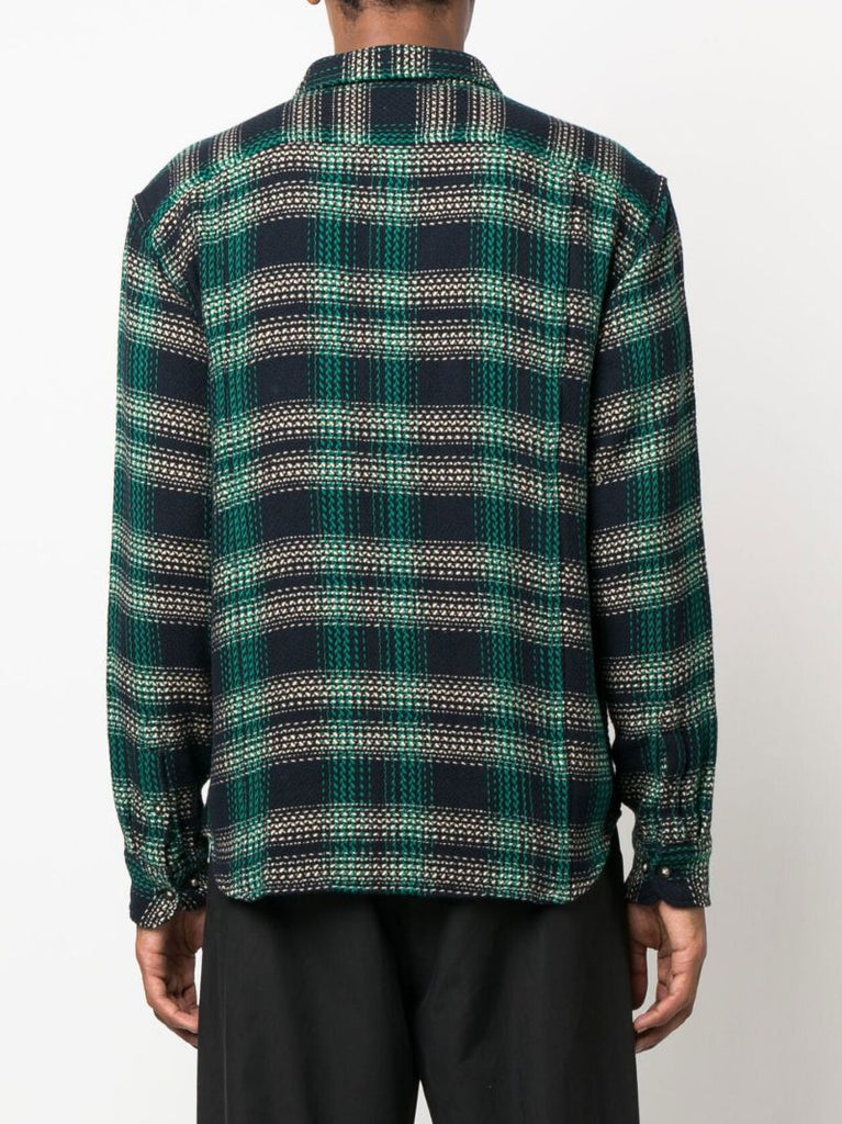 Green Plaid Check Cotton Shirt