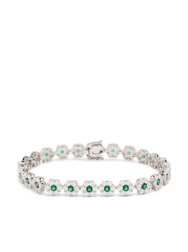 Sterling Silver Daisy Crystal Bracelet