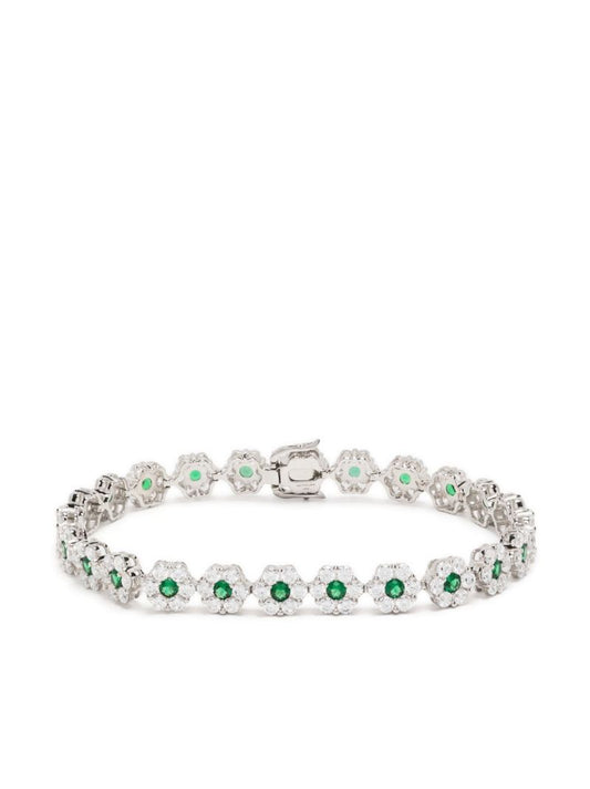 Sterling Silver Daisy Crystal Bracelet