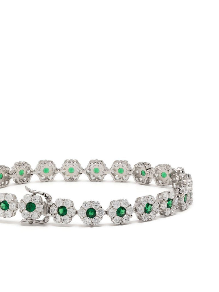 Sterling Silver Daisy Crystal Bracelet