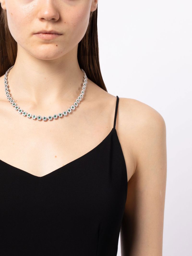Sterling Silver Daisy Crystal Necklace