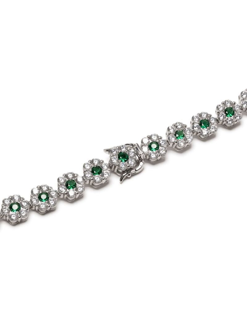 Sterling Silver Daisy Crystal Necklace
