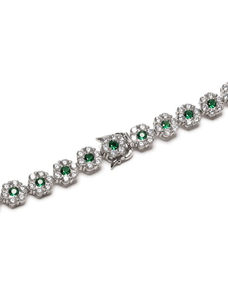 Sterling Silver Daisy Crystal Necklace