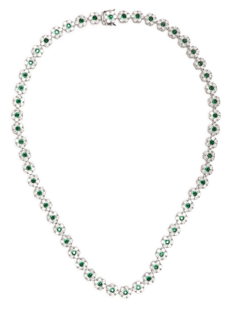 Sterling Silver Daisy Crystal Necklace