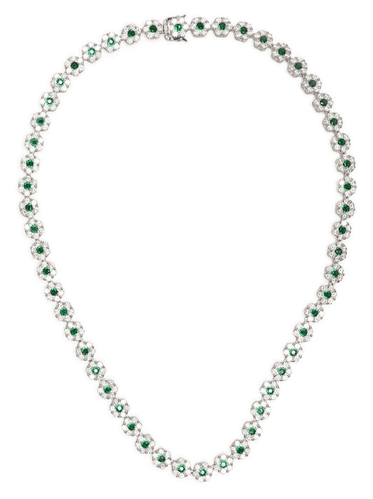 Sterling Silver Daisy Crystal Necklace