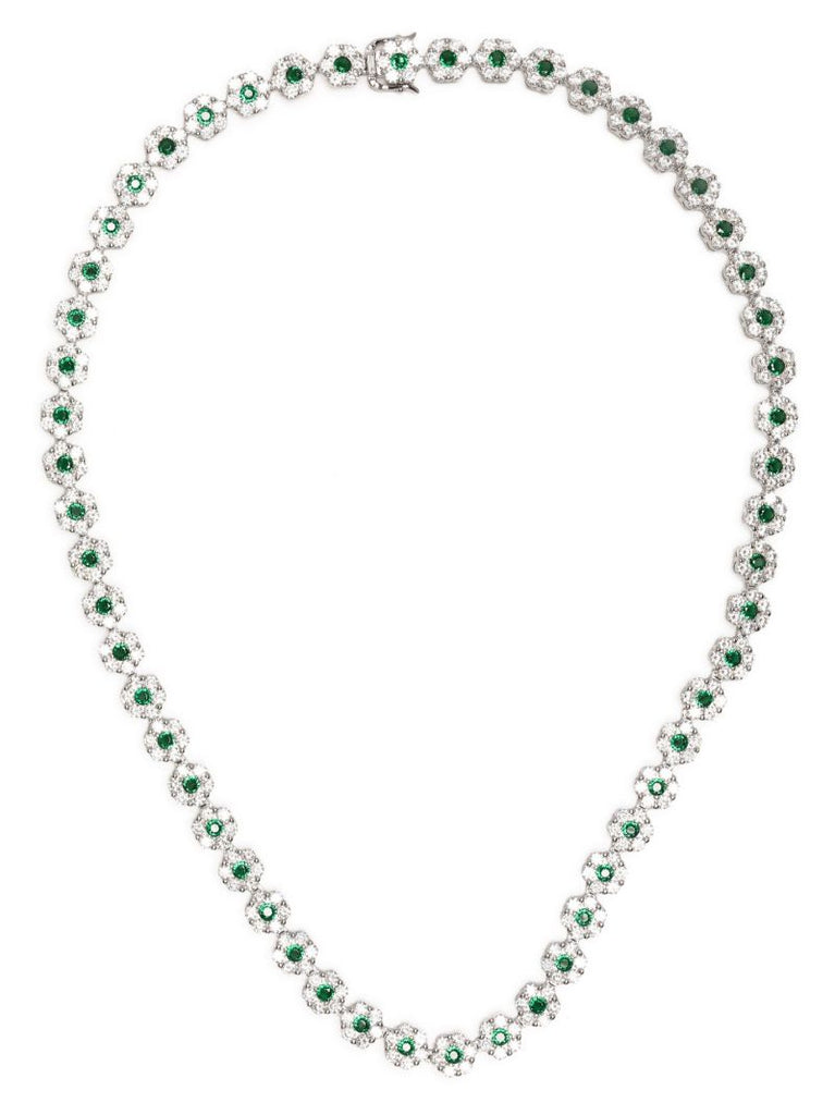 Sterling Silver Daisy Crystal Necklace