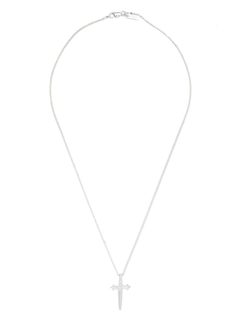 Sterling Silver Dagger Crystal Necklace