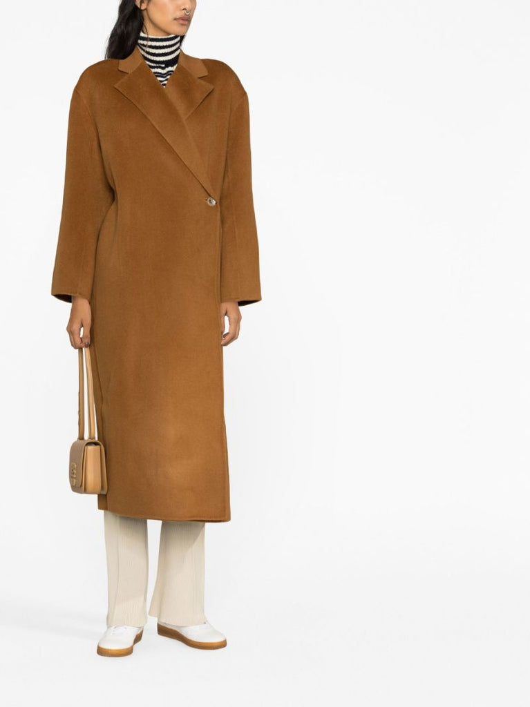 Brown Ayvian Double-breasted Wool Coat