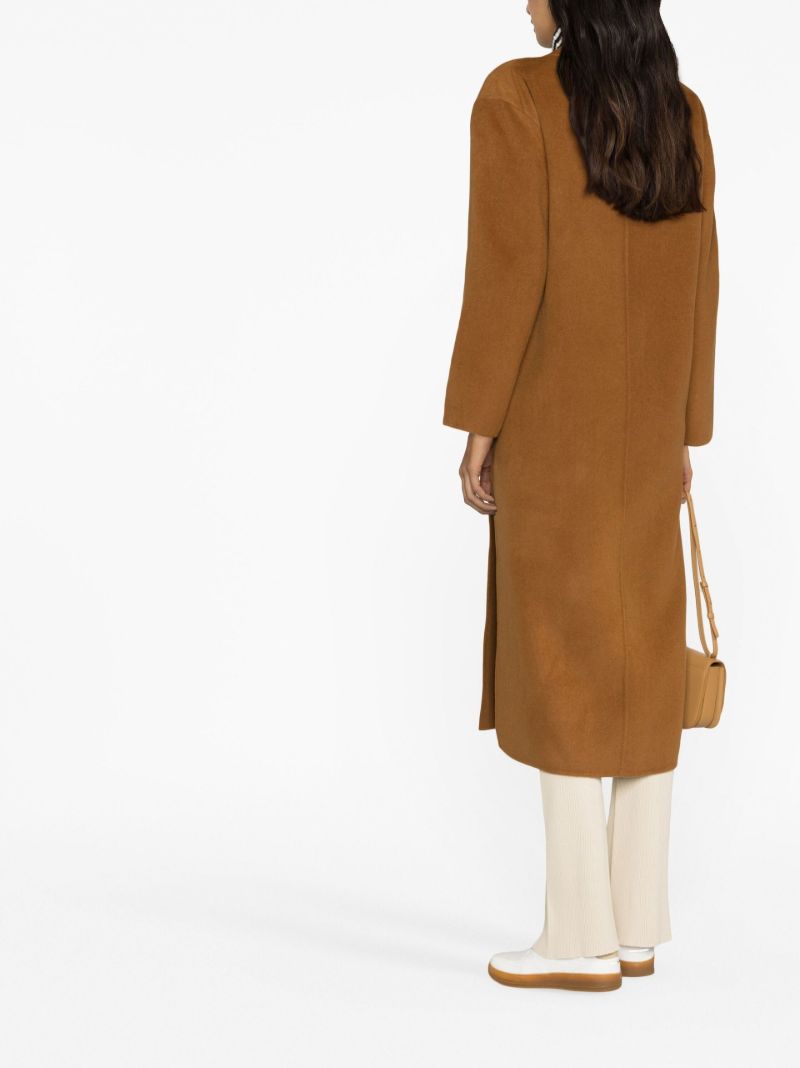 Brown Ayvian Double-breasted Wool Coat