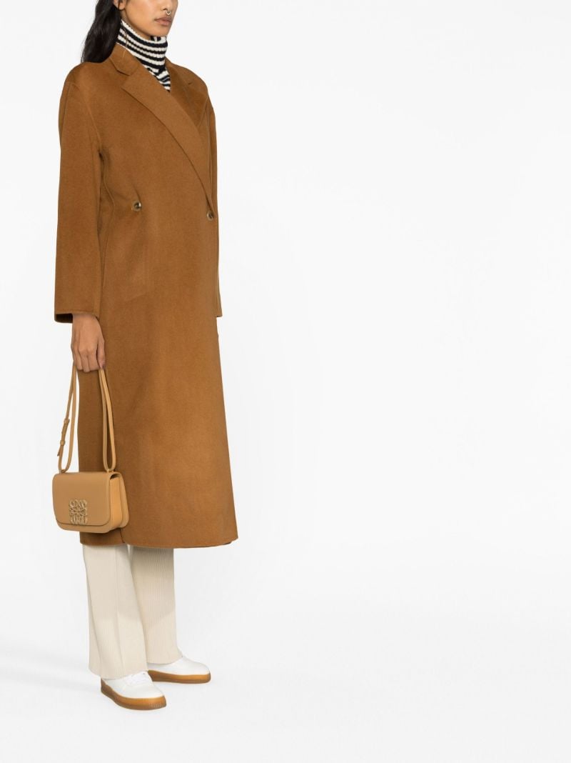 Brown Ayvian Double-breasted Wool Coat