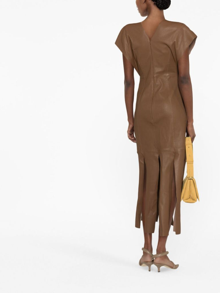 Brown Alondra Leather Dress