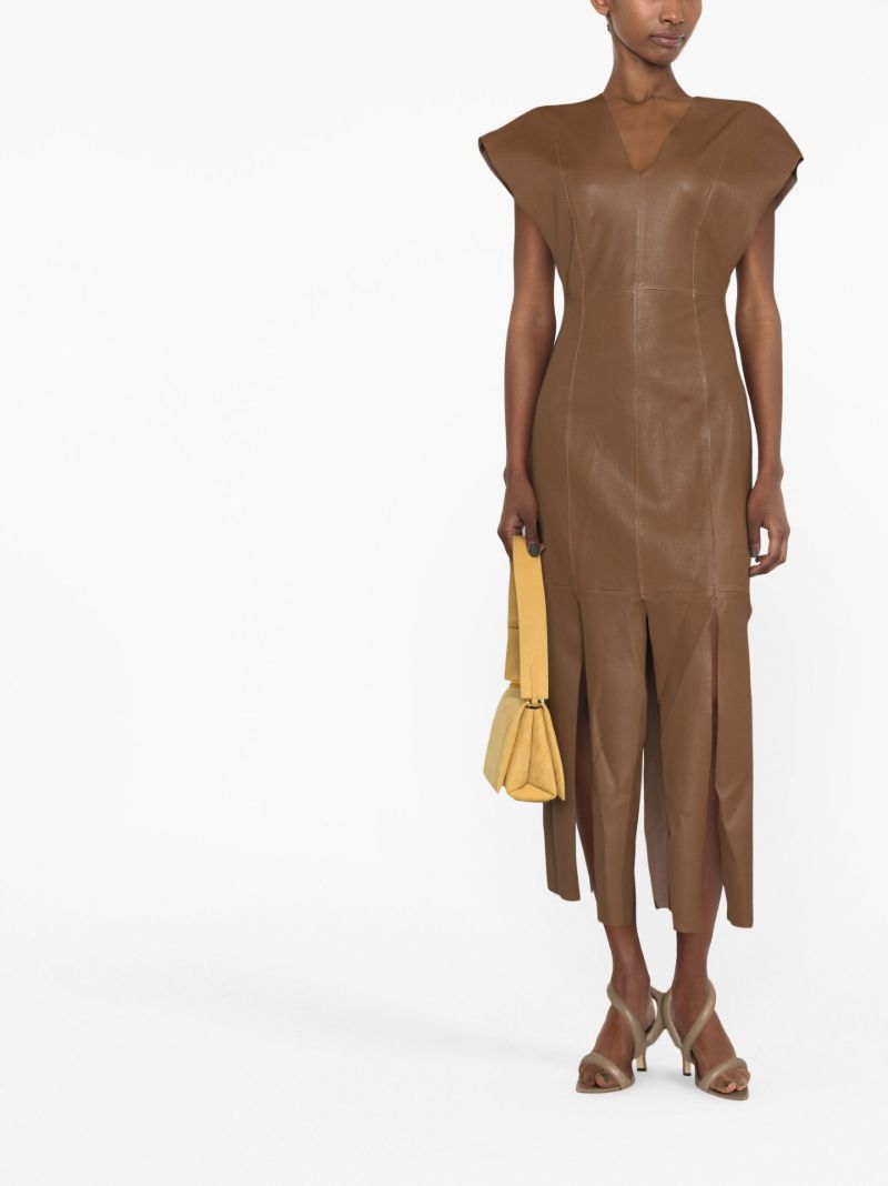 Brown Alondra Leather Dress