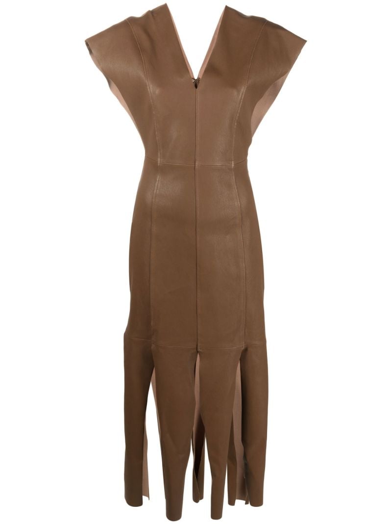 Brown Alondra Leather Dress