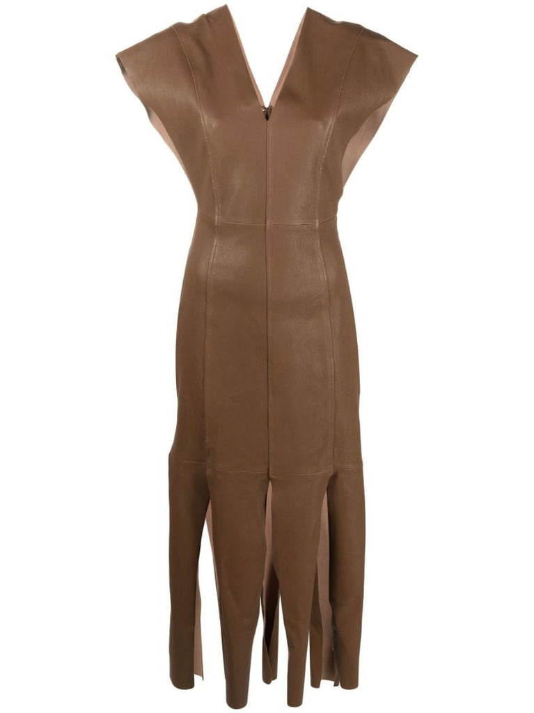 Brown Alondra Leather Dress